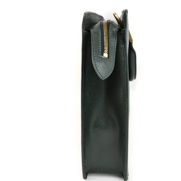 LOUIS VUITTON: Baltik Green "Taiga" Leather "LV" Portfolio/Laptop/Briefcase (ou) - Picture 5 of 12